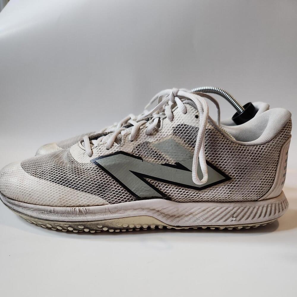 New Balance Men's FuelCell 4040v7 Turf Trainer Baseball Shoes WHITE GRAY SZ 12